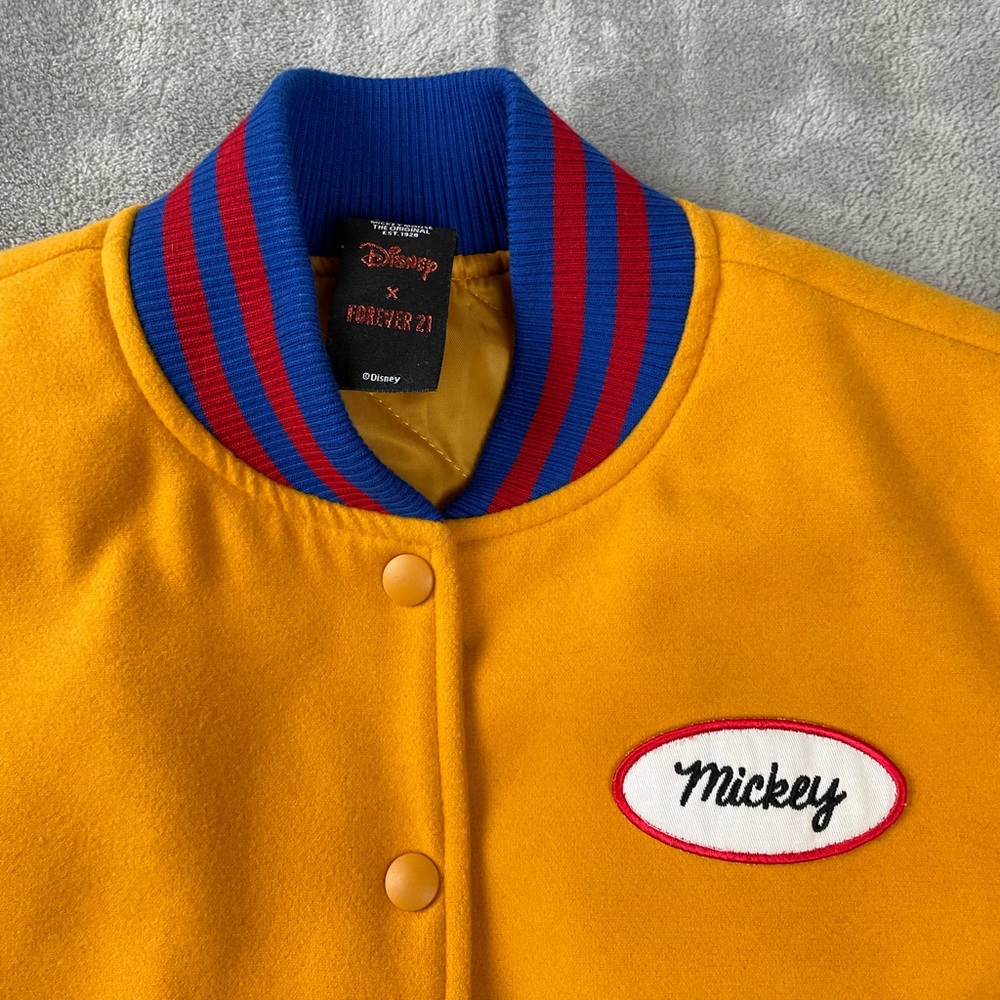 Disney X Forever 21 Disney Mickey Mouse Original Varsity Jacket Women’s SZ SMALL - Picture 3 of 16